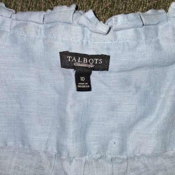 Talbots Linen Ruffle V-Neck Top - Picture 8 of 8